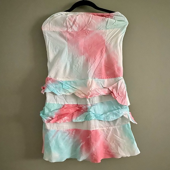 Tiered 90s cotton tie dye tube dress - Picture 1 of 3